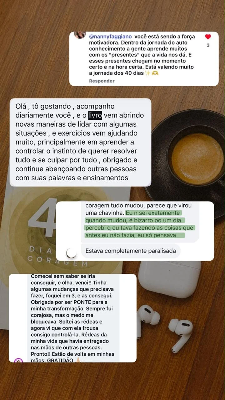 Mensagens sobre o livro e os exercícios.